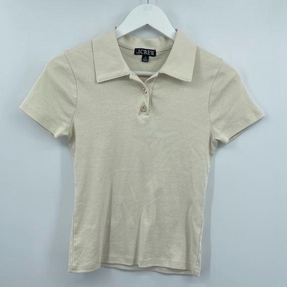 J.Crew Beige Button-Up Polo Womans Size XS - Picture 2 of 4